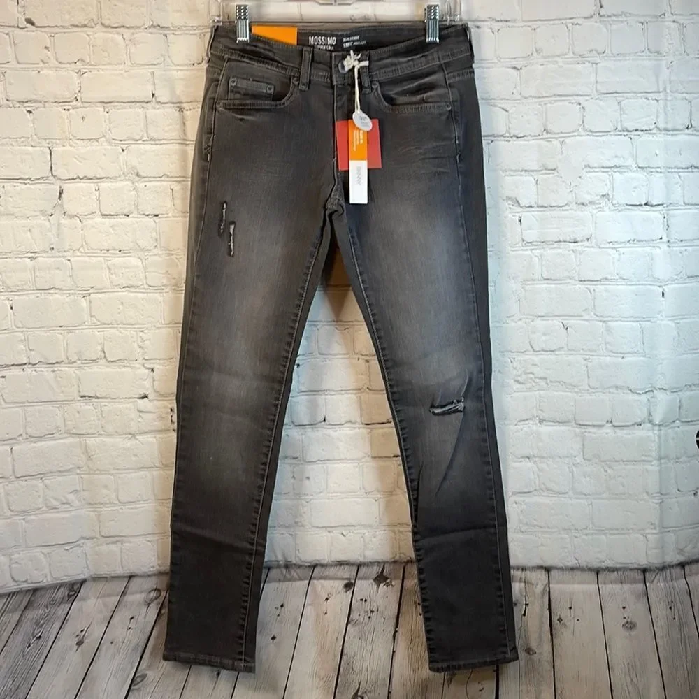 Mossimo Gray Slim Fit‎ Skinny Jeans, Slightly distressed size 7
